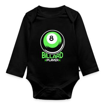 Billiard Player Lovers Billiard Pool - Body Bébé bio manches longues - noir - Devant