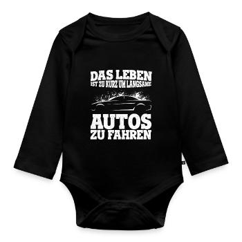 Auto Fan Tuner Sportwagen Geschenk Motorsport Lieb - Baby Bio-Langarm-Body - Schwarz - Vorne