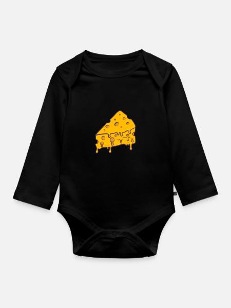 Käse - Baby Bio-Langarm-Body - Schwarz