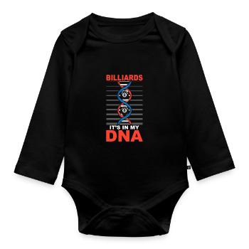 Billiards Its in my DNA - Organic Longsleeve Baby Bodysuit - black - Front