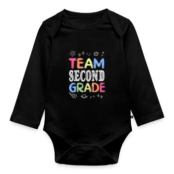 Team Second Grade Back to School Teaching Student - Baby Bio-Langarm-Body - Schwarz - Vorne