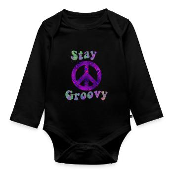 Hippie - Body Bébé bio manches longues - noir - Devant