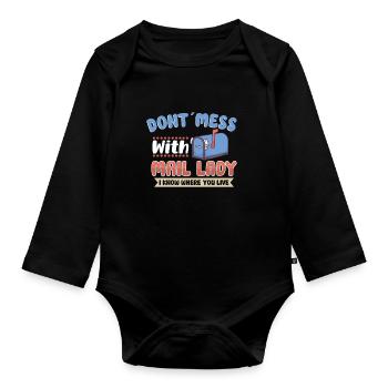 Postangestellte Postdame Postbote Post - Baby Bio-Langarm-Body - Schwarz - Vorne