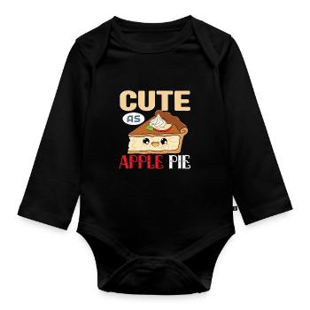 Apple pie - Organic Longsleeve Baby Bodysuit - black - Front
