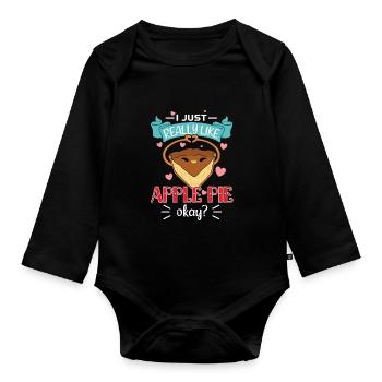 Apple pie - Organic Longsleeve Baby Bodysuit - black - Front