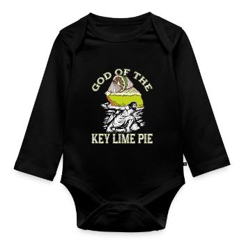 Funny Lemon Cake Design - Organic Longsleeve Baby Bodysuit - black - Front
