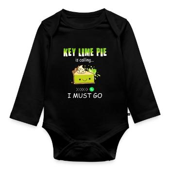 Funny Lemon Cake Design - Organic Longsleeve Baby Bodysuit - black - Front
