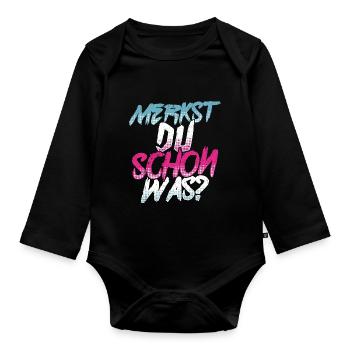 Merkst Du Schon Was - Festival Musik Geschenk Tech - Baby Bio-Langarm-Body - Schwarz - Vorne