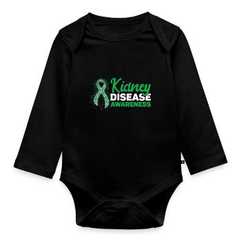 Kidney donor - Organic Longsleeve Baby Bodysuit - black - Front
