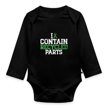 Kidney donor - Organic Longsleeve Baby Bodysuit - black - Front