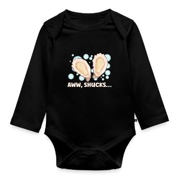 Oyster Lovers Funny Oyster Oyster Shucker - Organic Longsleeve Baby Bodysuit - black - Front