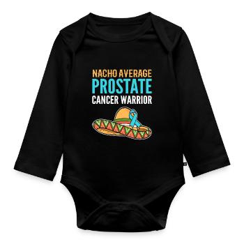 Nacho Average Prostate Cancer Warrior Light Blue - Baby Bio-Langarm-Body - Schwarz - Vorne