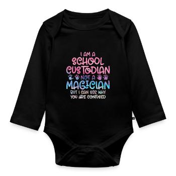 School officials - Organic Longsleeve Baby Bodysuit - black - Front