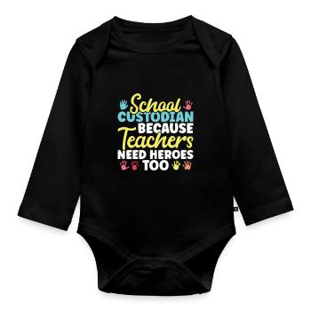 School officials - Organic Longsleeve Baby Bodysuit - black - Front