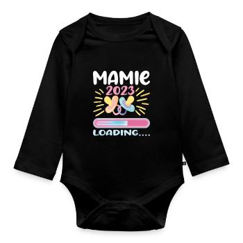 Mamie 2023 Chargement - Body Bébé bio manches longues - noir - Devant