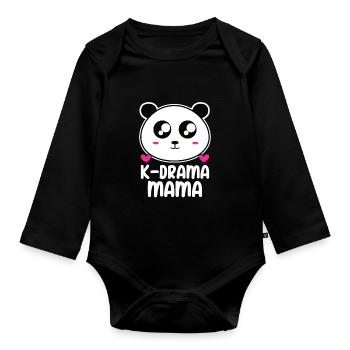 Panda K-Drama - Body Bébé bio manches longues - noir - Devant