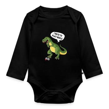 Petanque Boule Game Set Boccia - Organic Longsleeve Baby Bodysuit - black - Front