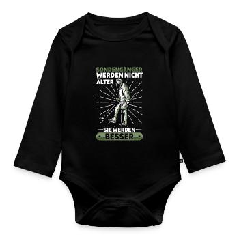 Sondeln - Baby Bio-Langarm-Body - Schwarz - Vorne