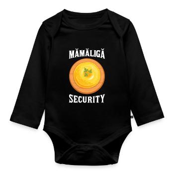 Mamaliga Sécurité Cuisine roumaine - Body Bébé bio manches longues - noir - Devant