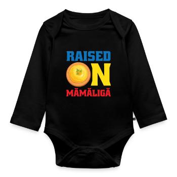 Drôle de cuisine roumaine Mamaliga - Body Bébé bio manches longues - noir - Devant