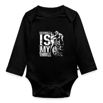 DOWNHILL IS MY THRILL - Adrenalinkick Enduro Ausfa - Baby Bio-Langarm-Body - Schwarz - Vorne