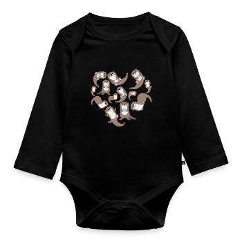Herz Otter - Baby Bio-Langarm-Body - Schwarz - Vorne