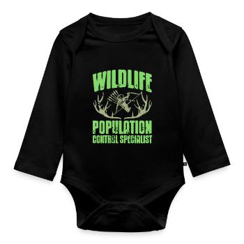 Wildlife Population Control Specialist Archer - Organic Longsleeve Baby Bodysuit - black - Front