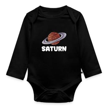 Saturn - Baby Bio-Langarm-Body - Schwarz - Vorne