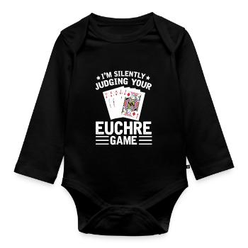 Jugez votre jeu Euchre - - Body Bébé bio manches longues - noir - Devant