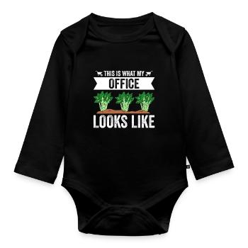 This Is What My Office Looks Like - Organic Longsleeve Baby Bodysuit - black - Front