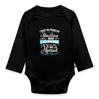 Funny Divorced Party - Organic Longsleeve Baby Bodysuit - black - Front
