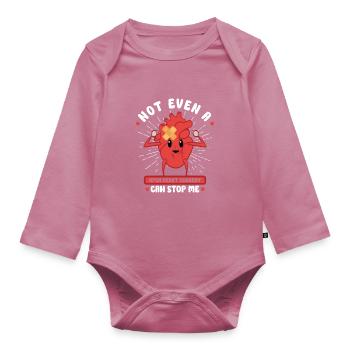 Heart Attack Open Heart Surgery Heart Surgery Gift - Organic Longsleeve Baby Bodysuit - mauve - Front