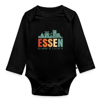 Essen - Baby Bio-Langarm-Body - Schwarz - Vorne