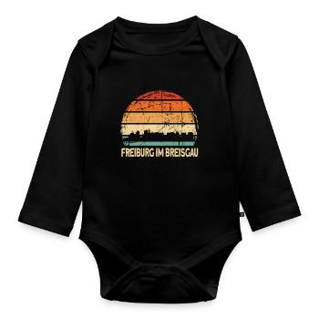 Freiburg - Baby Bio-Langarm-Body - Schwarz - Vorne
