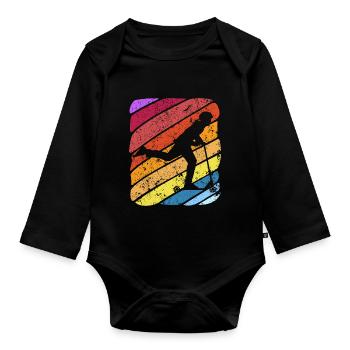 Scooter Stunt Scooter for Kids Retro - Organic Longsleeve Baby Bodysuit - black - Front