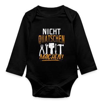 Handwerker Spruch Handwerker Meister Maler Maurer - Baby Bio-Langarm-Body - Schwarz - Vorne