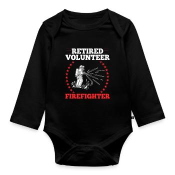 Pompiers volontaires - Body Bébé bio manches longues - noir - Devant
