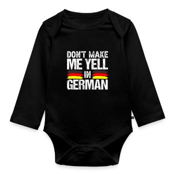 Ne me forcez pas à crier la voix allemande - Body Bébé bio manches longues - noir - Devant