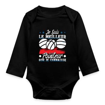 Je Suis Le Meilleur Pointeur - Body Bébé bio manches longues - noir - Devant
