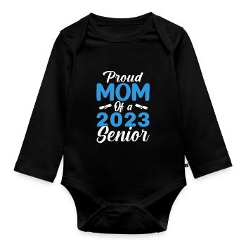 Lustige Stolze Mutter Eines Abschlussgeschenks - Baby Bio-Langarm-Body - Schwarz - Vorne