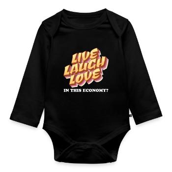 Vivre - Rire - Aimer - Vivre, rire, aimer - Body Bébé bio manches longues - noir - Devant