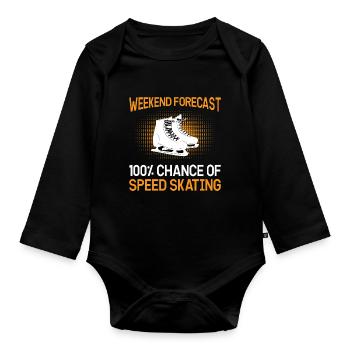 Weekend forecast 100% chance of speed skating - Baby Bio-Langarm-Body - Schwarz - Vorne