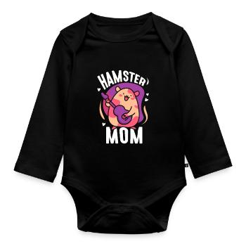 Hamster Mom Owner Cute Pet - Organic Longsleeve Baby Bodysuit - black - Front