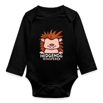 Hérisson Whisperer Dictons Mignon Pet - Body Bébé bio manches longues - noir - Devant