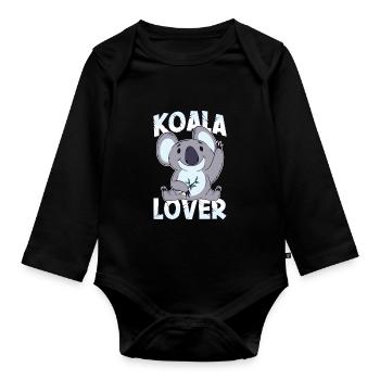 Koala Lovers Cute Koala Bear Animal Koalas - Organic Longsleeve Baby Bodysuit - black - Front