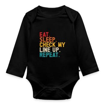 Lineman Football Player Offensive Defensive - Baby Bio-Langarm-Body - Schwarz - Vorne