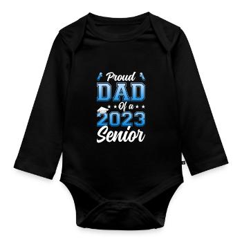 Lustige Stolzer Vater Eines Abschlussgeschenks - Baby Bio-Langarm-Body - Schwarz - Vorne