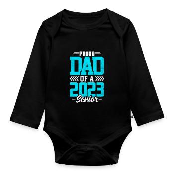 Lustige Stolzer Vater Eines Abschlussgeschenks - Baby Bio-Langarm-Body - Schwarz - Vorne