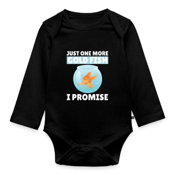 More goldfish I promise carp Japan - Organic Longsleeve Baby Bodysuit - black - Front