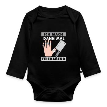 Ich mach dann mal feierabend Metzger Fleischer - Baby Bio-Langarm-Body - Schwarz - Vorne